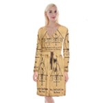 Only Good Shall Enter This House Long Sleeve Velvet Front Wrap Dress