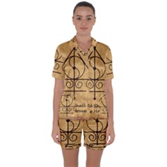 Satin Short Sleeve Pajamas Set 