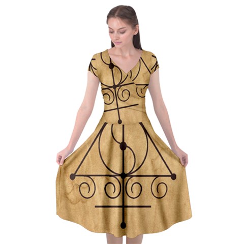 Only Good Shall Enter This House Cap Sleeve Wrap Front Dress from ArtsNow.com