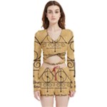 Only Good Shall Enter This House Velvet Wrap Crop Top and Shorts Set