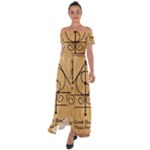 Only Good Shall Enter This House Off Shoulder Open Front Chiffon Dress