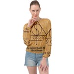 Only Good Shall Enter This House Banded Bottom Chiffon Top