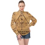 Only Good Shall Enter This House High Neck Long Sleeve Chiffon Top