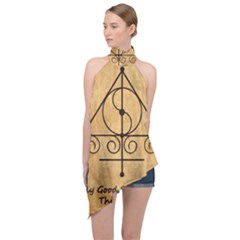 Halter Asymmetric Satin Top 