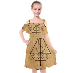 Kids  Cut Out Shoulders Chiffon Dress 