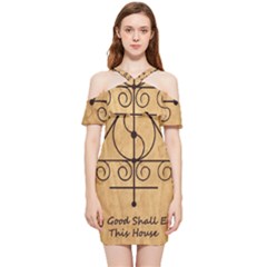 Shoulder Frill Bodycon Summer Dress 
