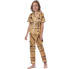 Kids  Satin Short Sleeve Pajamas Set 