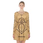 Sacred Symbol: Creativity Long Sleeve Velvet V-neck Dress