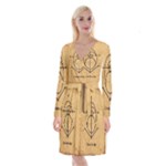 Sacred Symbol: Creativity Long Sleeve Velvet Front Wrap Dress