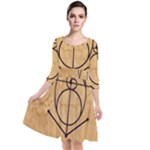 Sacred Symbol: Creativity Quarter Sleeve Waist Band Dress