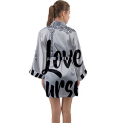 Long Sleeve Satin Kimono 