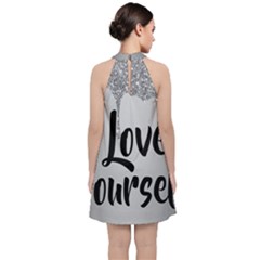Velvet Halter Neckline Dress  