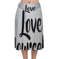Velvet Flared Midi Skirt 