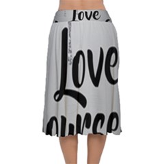 Velvet Flared Midi Skirt 