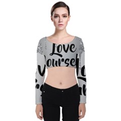 Velvet Long Sleeve Crop Top 