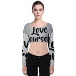 Love Yourself Velvet Long Sleeve Crop Top