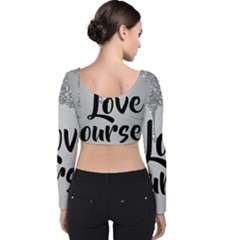 Velvet Long Sleeve Crop Top 