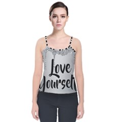 Velvet Spaghetti Strap Top 
