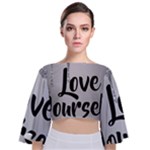 Love Yourself Tie Back Butterfly Sleeve Chiffon Top