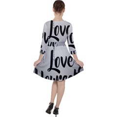 Quarter Sleeve Ruffle Waist Dress 