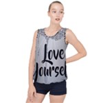 Love Yourself Bubble Hem Chiffon Tank Top