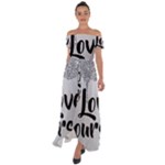 Love Yourself Off Shoulder Open Front Chiffon Dress