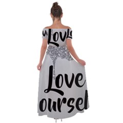 Off Shoulder Open Front Chiffon Dress 