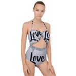 Love Yourself Scallop Top Cut Out Swimsuit