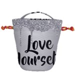 Love Yourself Drawstring Bucket Bag