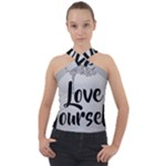 Love Yourself Cross Neck Velour Top