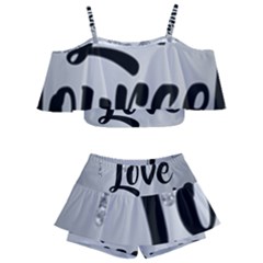 Kids  Off Shoulder Skirt Bikini 