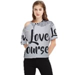 Love Yourself One Shoulder Cut Out Tee