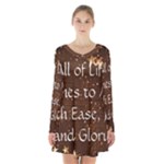 All of Life Comes to Me with Ease, Joy and Glory Long Sleeve Velvet V-neck Dress