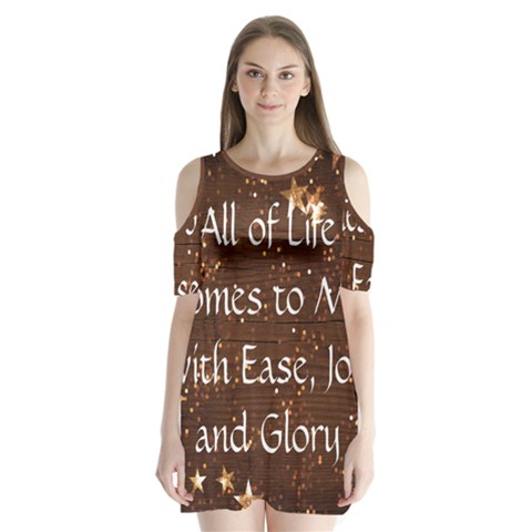 All of Life Comes to Me with Ease, Joy and Glory Shoulder Cutout Velvet One Piece from ArtsNow.com