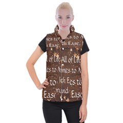 All of Life Comes to Me with Ease, Joy and Glory Women s Button Up Vest from ArtsNow.com