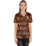 All of Life Comes to Me with Ease, Joy and Glory Women s V-Neck Scrub Top