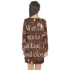 Long Sleeve Chiffon Shift Dress  