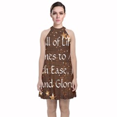 Velvet Halter Neckline Dress  