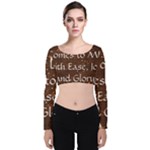 All of Life Comes to Me with Ease, Joy and Glory Velvet Long Sleeve Crop Top