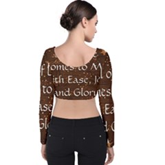 Velvet Long Sleeve Crop Top 