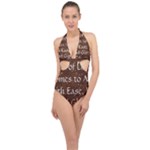 All of Life Comes to Me with Ease, Joy and Glory Halter Front Plunge Swimsuit