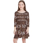 All of Life Comes to Me with Ease, Joy and Glory Kids  Quarter Sleeve Skater Dress