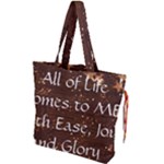 All of Life Comes to Me with Ease, Joy and Glory Drawstring Tote Bag