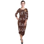 All of Life Comes to Me with Ease, Joy and Glory Quarter Sleeve Midi Velour Bodycon Dress