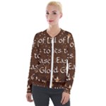All of Life Comes to Me with Ease, Joy and Glory Velvet Zip Up Jacket