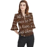 All of Life Comes to Me with Ease, Joy and Glory Loose Horn Sleeve Chiffon Blouse