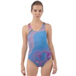 My Pour Cup Painting CBDOilPrincess 2f6f4687-760e-4dbb-9602-faede491240e Cut-Out Back One Piece Swimsuit