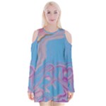 My Pour Cup Painting CBDOilPrincess 2f6f4687-760e-4dbb-9602-faede491240e Velvet Long Sleeve Shoulder Cutout Dress