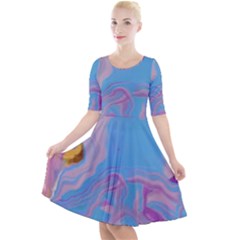 Quarter Sleeve A-Line Dress 