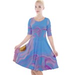 My Pour Cup Painting CBDOilPrincess 2f6f4687-760e-4dbb-9602-faede491240e Quarter Sleeve A-Line Dress